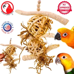Bonka Bird Toys 1034 Driftwood Forage Tower Chew Forage Shred Parrot Cage Toy