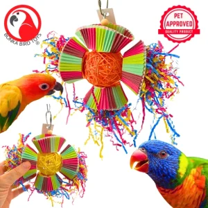 Bonka Bird Toys 3488 Cake Party Colorful Chew Forage Shred Parrot Cage Toy Pet