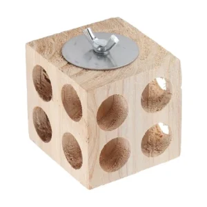 6cm Bird Block Chewing Toy Wooden Foraging Shredding Block Perch Toy SG