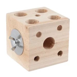 Bird Block Chewing Toy Wooden Foraging Shredding Block Perch Toy For