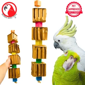 Bonka Bird Toys 3750 Big Quad Blocks N Cube Natural Chew Shred Parrot Cage Toy