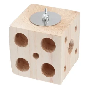 (7cm)BROLEO Foraging Shredding Block Toy Bird Block Toy Toxic Free Wooden Easy